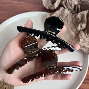 여성 아세테이트 레오파드 헤어 클로 헤어 클로 시크 바레트 크랩 헤어핀 스타일링 클립 소녀 여성 헤드웨어 헤어 액세서리
