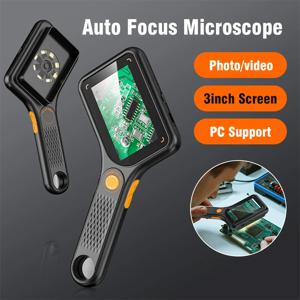 휴대용 USB 디지털 현미경 3.0 인치 대형 스크린 자동 초점 디지털 돋보기 500x 2MP 전자 수리 PCB 시계
