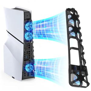PS5 액세서리 용 RGB 조명 USB3.0 포트가있는 Playstation 5 슬림 디스크 에디션/디지털 에디션 용 PS5 슬림 냉각 팬 용