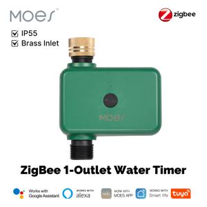 MOES Tuya ZigBee 워터 타이머 정원 스프링클러 필터 황동 입구 Alexa Google 홈을 통한 프로그래밍 가능한 자동 물방울 관개