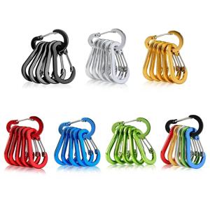 6pcs Carabiner 클립 알루미늄 합금 키 체인 잠금 버클 스냅 D-링 클립 야외 배낭 캠핑 멀티 도구 낚시 하이킹 후크
