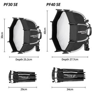 AMBITFUL PF30/40 미니 스피드라이트 휴대용 팔각형 우산 소프트박스 + 허니컴 그리드 30cm/40cm V1 V860III용 야외 플래시 소프트박스