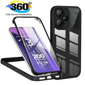 레드미 노트 13 14 프로 플러스 360 풀 바디 스크린 보호기 투명 케이스 레드미 노트 13 14 프로 충격 방지 폰 커버