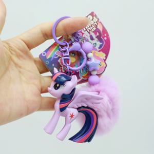 Hasbro 마이 리틀 포니 레인보우 대시 플러터샤이 핑키 파이 애플잭 레어리티 모델 귀여운 가방 펜던트 열쇠고리 장식품 선물