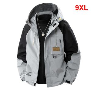 8XL 플러스 사이즈 윈드 브레이커 자켓 남성 봄 가을 겉옷 패션 캐주얼 패치 워크 자켓 코트 남성 빅 사이즈 8XL