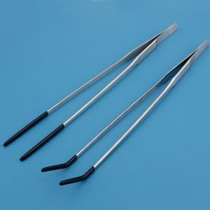 고무 팁이있는 스테인레스 스틸 파충류 먹이 집게 수족관 수족관 직선 및 곡선 핀셋 애완 동물 먹이 액세서리