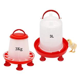 2PCS 3kg/3L 버킷 자동 가금류 마시는 닭 피더 물통 물통 메추라기 마시는 농장 코옵 급수