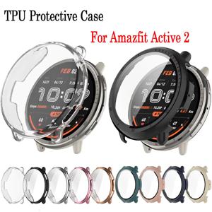 Amazfit Active 2 용 보호 케이스 Amazfit Active 2 액세서리 용 전체 범위 강화 유리 스크린 보호기 범퍼 쉘