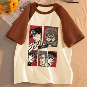 Jojo Bizarre Adventure Steel Ball Run 소녀 애니메이션 미적 클래식 트렌디 티셔츠 레트로 그래픽 디지털 팝 문화 다채로운