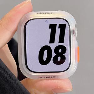 애플워치 10 9 8 케이스 46mm 42mm 45mm 41mm 44/40mm 울트라 보호용 소프트 TPU 커버 iWatch 시리즈 7 SE 6 5 범퍼 액세서리