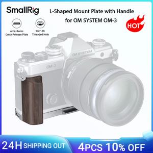 OM SYSTEM OM-3용 SmallRig L자형 마운트 플레이트(나무 손잡이 포함) 삼각대용 Arca-Swiss 퀵 릴리스 플레이트 내장 -5563