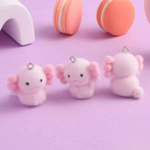 10pcs Flocking 핑크 드래곤 수지 매력 동물 펜던트 DIY 전화 체인 키 체인 귀걸이 액세서리 쥬얼리 만들기 찾기