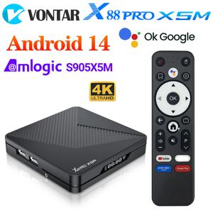 X88 Pro X5M TV 박스 안드로이드14 Amlogic S905X5M (S905A) 쿼드코어 Cortex-A55 4K 지원 와이파이 BT5.0 미디어 플레이어 셋톱 박스