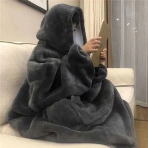 두꺼운 플란넬 양털 벨벳 TV 담요 스웨트셔츠 플리스 스웨터 게으름뱅이 담요 따뜻한 집 낮잠 캐주얼웨어 커플용