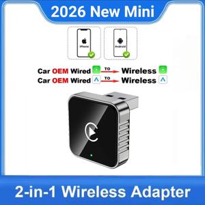 신형 슈퍼 미니 카플레이 AI 박스 유선에서 무선 카플레이/안드로이드 오토 2in1 박스 5GHz WiFi5 99% 오리지널 유선 카플레이/오토 차량용