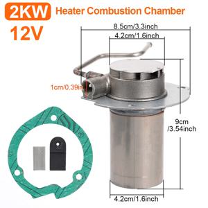 2KW 12V 주차 히터 플랫 헤드 연소실 버너 가스켓 포함 자동차 트럭 밴 캠핑 차량 히터 액세서리