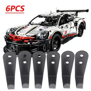 6개 세트 스테인리스 스틸 벽걸이 훅 MOC 테크닉 F1 W14 E 벽걸이 자동차 디스플레이 랙 (42171 벽걸이 훅)