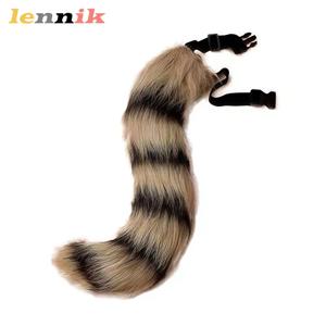 LENNIK 메이드 고양이 여성 코스프레 여우 꼬리, 수제 시뮬레이션 긴 털 플러시 꼬리, 코믹콘 공연 소품, 일상 액세서리