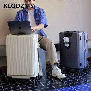 KLQDZMS 20인치, 22인치, 24인치, 26인치, 28인치 여행용 캐리어 ABS + PC 기내용 캐리어 확장형 전면 개방형 노트북 트롤리 케이스