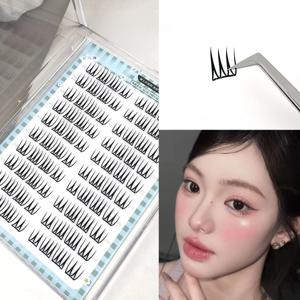 10줄 한국 걸그룹 스타일 인조 속눈썹 U자형 가벼운 아이돌 속눈썹 눈 확대 자연스러운 셀프 접착 속눈썹 연장