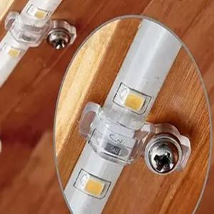 50개 장착 브래킷 클립 측면 고정 클립(나사 포함) 10MM 5730/5050/2835/3014 SMD LED 방수 스트립 라이트용