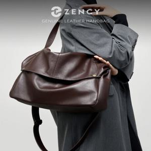 Zency 대용량 숄더백 지갑 정품 가죽 여성용 작업 토트 백 핸드백 쇼퍼 백 포켓 A4 ipad 크로스바디
