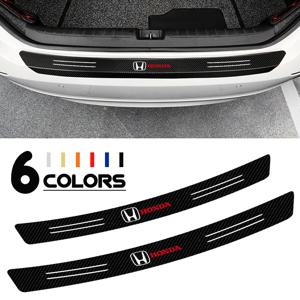 혼다 피트 시빅 재즈 시티 어코드 CR-Z VTEC 베젤 인사이트 용 탄소 섬유 자동차 트렁크 리어 범퍼 보호 필름 가드 스티커