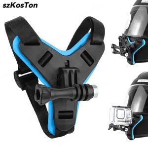 GoPro 오토바이 턱 스트랩 용 헬멧 마운트 Go Pro 12 11 10 9 Insta360 X3 GO3 DJI Action 4 용 자전거 홀더 장착 액세서리