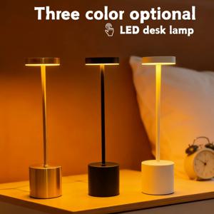 미니멀리스트 LED 충전식 터치 데스크 램프, 3색 침실용 창의적인 분위기 조명 바, 야외 장식용 야간 조명