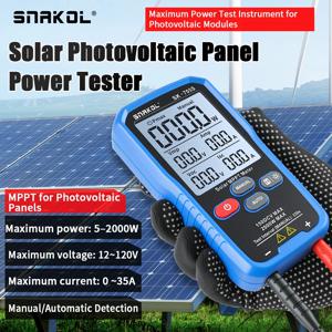 SNAKOL SK-705S 2000W 태양광 패널 테스터 MPPT 미터 개회로 전압 및 단락 전류, 백라이트 및 데이터 홀드 기능 포함