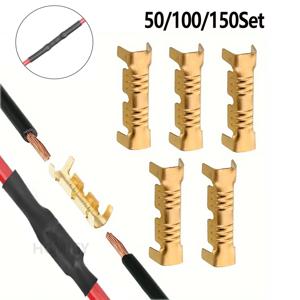 50/100/150세트 U자형 와이어 커넥터 박스형 빠른 연결 케이블 밀봉 슬리브 절연 전기 크림프 단자