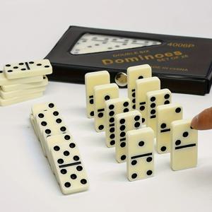레드/블랙 28PCS 더블 식스 도미노 세트 엔터테인먼트 레저 여행 재미 테이블 게임 도미노 장난감 어린이 퍼즐 장난감 선물