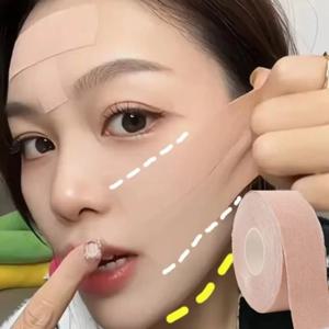 즉각적인 리프팅 페이셜 리프트 테이프 2.5/5cm 폭 탄력있는 V 페이스 밴드 안티에이징 5m 길이 주름 제거 스티커
