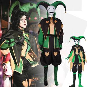 ‌ 애니메이션 The Freak Circus 하레퀸 코스프레 의상 성인용 광대 상의 바지 풀세트 조커 유니폼 할로윈 카니발 의상