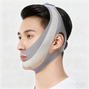 페이스 스컬프팅 수면 마스크 통기성 탄력 리프팅 타이트닝 마스크 스킨케어 슬리밍 스트랩 턱 업 마스크 (남성용)