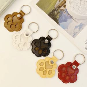 강아지 털 수집 키체인 가죽 애완동물 기념품 (강아지와 고양이용), 털 보관 펜던트 참 장식 선물 키체인