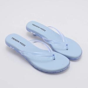 여성용 투명 젤리  thong 샌들 낮은 굽 플립플랍 - 캐주얼 및 파티웨어용 스타일리시한 여름 비치 슈즈