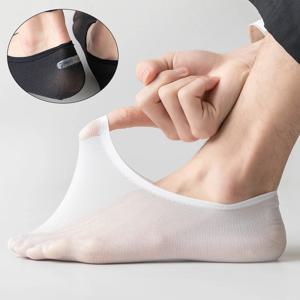 10 쌍 남성용 노 쇼 양말 통기성 메쉬 실리콘 미끄럼 방지 보트 양말 고품질 초박형 경량 솔리드 컬러 삭스