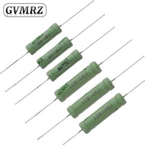 5PCS RX21 권선형 전력 저항기 DIP 타입 6W 10W 고와트 축형 저항기 0.05Ω–10KΩ 다양한 값 1R 2R 1K 2K