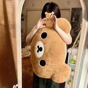 만화 귀여운 리락쿠마 플러시 따뜻한 손베개 곰 인형 기숙사 침대 옆 장식용 봉제인형 부드러운 쿠션 귀여운 인형 생일 선물