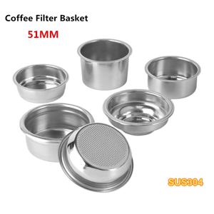 51mm 스테인레스 스틸 커피 필터 바스켓 교체용 바텀리스 포터필터 (델롱기 EC 시리즈 에스프레소 머신 바리스타 액세서리)