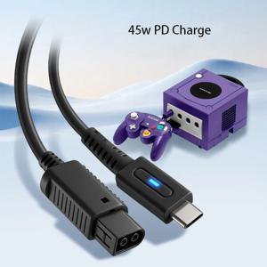 1.8m 타입 C PD 충전 케이블 (닌텐도 게임큐브 컨트롤러용) 45W USB C 전원 공급 코드 (닌텐도 게임큐브 충전 와이어 콘솔 케이블)