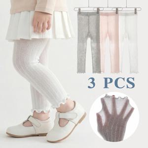 3 PCS 유아 여아용 신축성 있는 여름 스타킹 아기 유아용 레깅스 양말 - 단색 메쉬, 모기 방지, 댄스 연습에 이상적