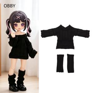 Obitsu 11 용 귀여운 오버 사이즈 오프 숄더 드레스 레그 워머 1/12 BJD OB11 YMY GSC 몰리 바디 인형 천 인형 복장 옷