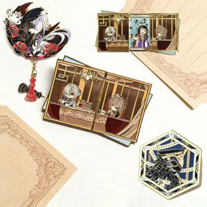 Genshin Impact Arlecchino 코스프레 배지 II Capitano Colombina Sandrone 핀 애니메이션 장식품 할로윈 파티 의상 소품