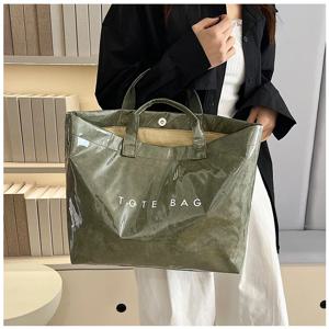 패션 타이벡 젤리백 투명 PVC 방수 핸드백 대용량 데일리 통근 숄더 토트맘백