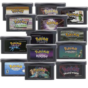 GBA 포켓몬 게임 카트리지 32비트 비디오 게임 콘솔 카드 애쉬그레이 액정 라이트 플래티넘 모에몬 에메랄드 영어판