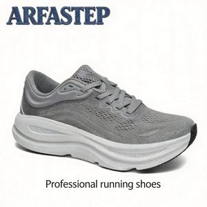 ArfaStep 남성 여성 그레이 메쉬 운동화 두꺼운 쿠션 솔 통기성 스포츠 스니커즈 조깅 체육관 훈련용