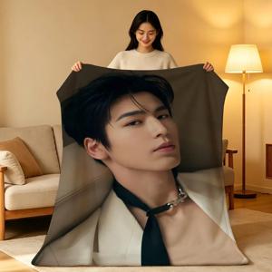 유명 연예인 z-zhanglinghe 고밀도 짧은 플러시 담요, 소파 낮잠 및 에어컨 냉방실에 적합한 부드럽고 피부 친화적인 제품
