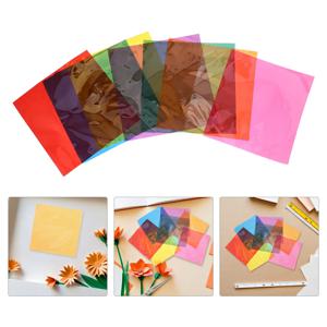 90pcs 컬러 셀로판 종이 시트 랩 10x10cm 셀로판 투명 선물 포장 DIY 예술 공예품 간식 사탕 포장
